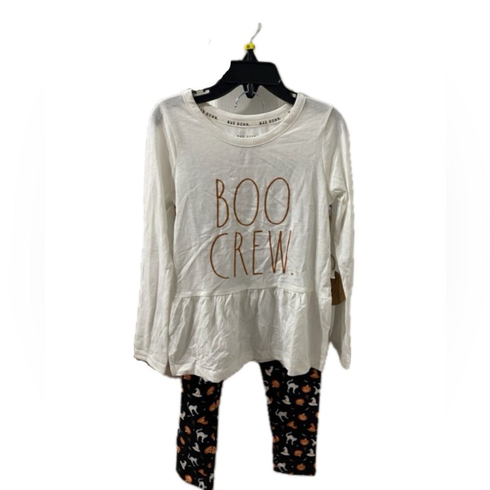 Rae Dunn Halloween matching top and pants “Boo Crew”